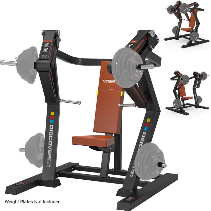 HARISON - DISCOVER HR-G1201 Commercial Chest Press Machine with Split Motion Track and Plate Storage, 397 lb Capacity - Black