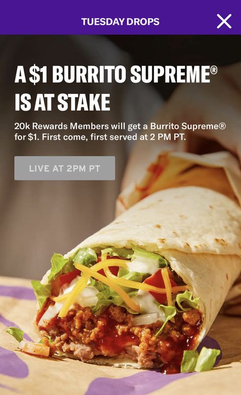 $1 BURRITO SUPREME @ TACO BELL 🌮