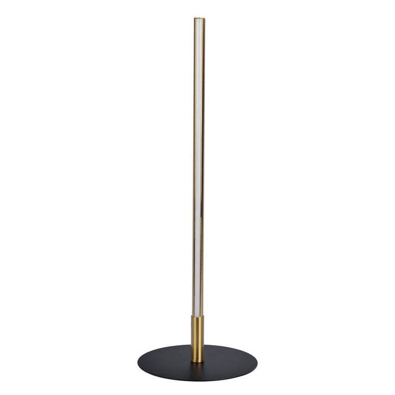TOBILI - 19 in. Dimond Black Bedside Task and Reading LED Table Lamp with On/Off Switch Round Metal Base for Living Room
