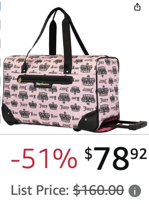 $78.92 JUICY COUTURE JADA ROLLING DUFFEL
