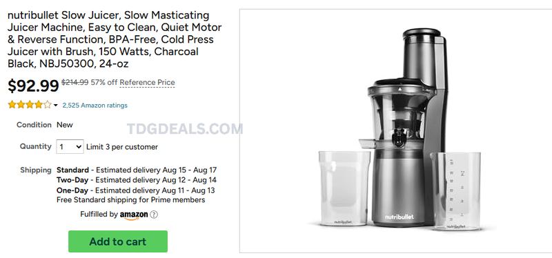 NUTRIBULLET SLOW JUICER $92.99 🥤