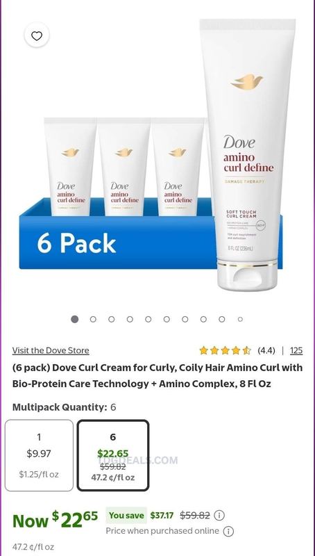 62% OFF DOVE CURL CREAM 6-PACK