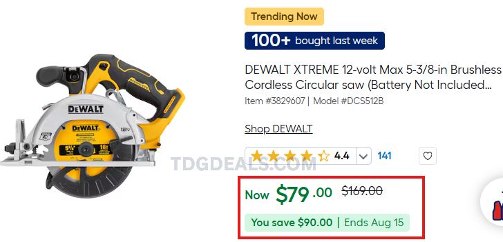 53% OFF DEWALT CIRCULAR SAW