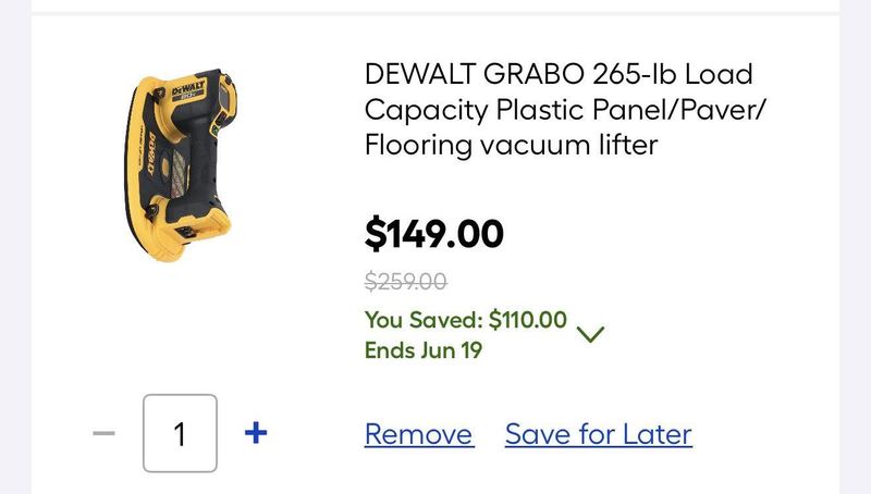 vacuum lifter $149 reg $259