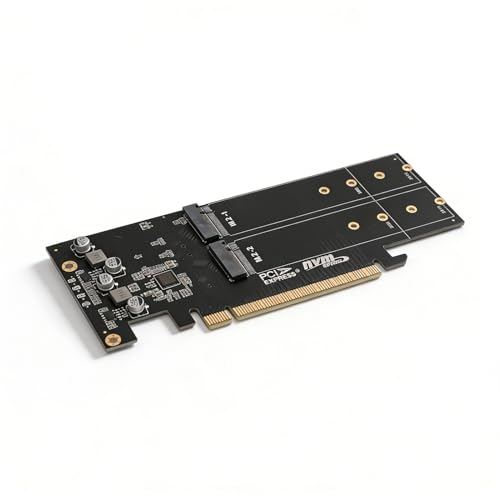 Pomya Quad M.2 NVMe to PCIe 4.0 X16 Adapter, PA04 RTK PCIe Adapter Card, Support 4 NVMe PCIe Protocol SSD, Suitable for M.2 NVMe 2230 2242 2260 2280 22110 SSD