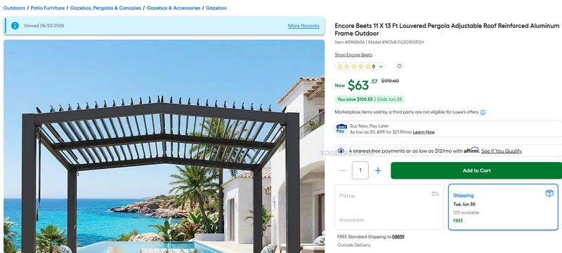 Lowe’s pergola deal 👀