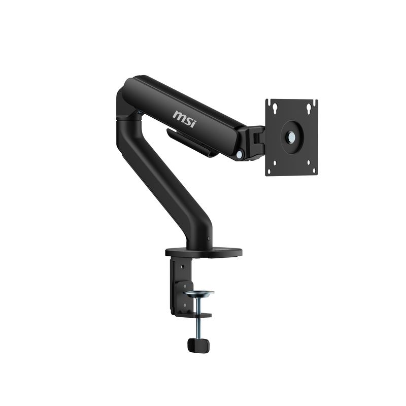 MSI - MAG MT101G Single Monitor Arm – Adjustable Desk Mount, VESA Compatible, 17–32in, 22 lbs Capacity, Clamp & Grommet - Matte Black
