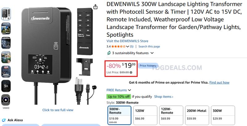 80% OFF LANDSCAPE TRANSFORMER 💡