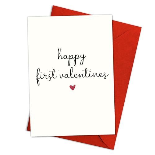 Podagree Happy First Valentiness Day Card Happy Valentine's Day Card With Love Gift for Boyfriend Girlfriend Wife Husband Couple Sweet Love Cards