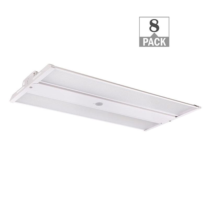 ETI LIGHTING - 8-Pack 2 ft. 200-Watt Equivalent Thin Profile LED Dimmable White High Bay Light 4000K 5000K 15,800LM Workshop Garage