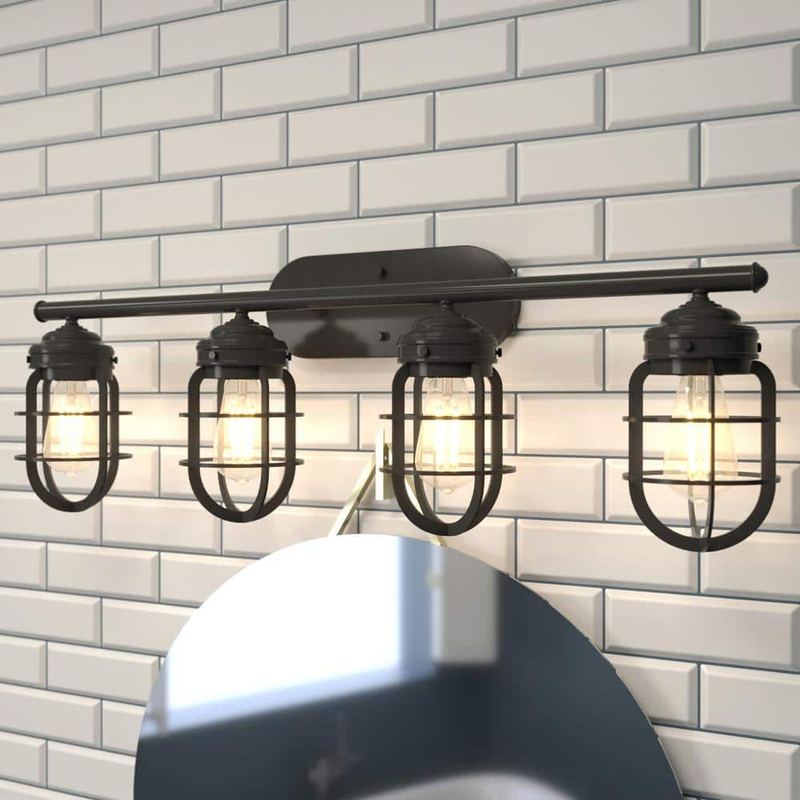 Hunter - Starklake 4 Light Noble Bronze Wall Sconce Bathroom Light