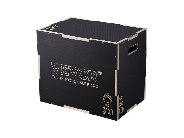 3 in 1 Plyometric Jump Box, 24/20/16 Inch Wooden