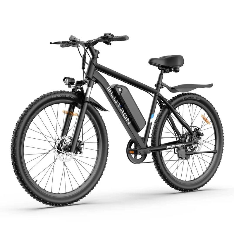 Blutron - EB550S 500W Mountain Ebike with 60 Mile Max Range and 20 MPH Max Speed - one size - Black