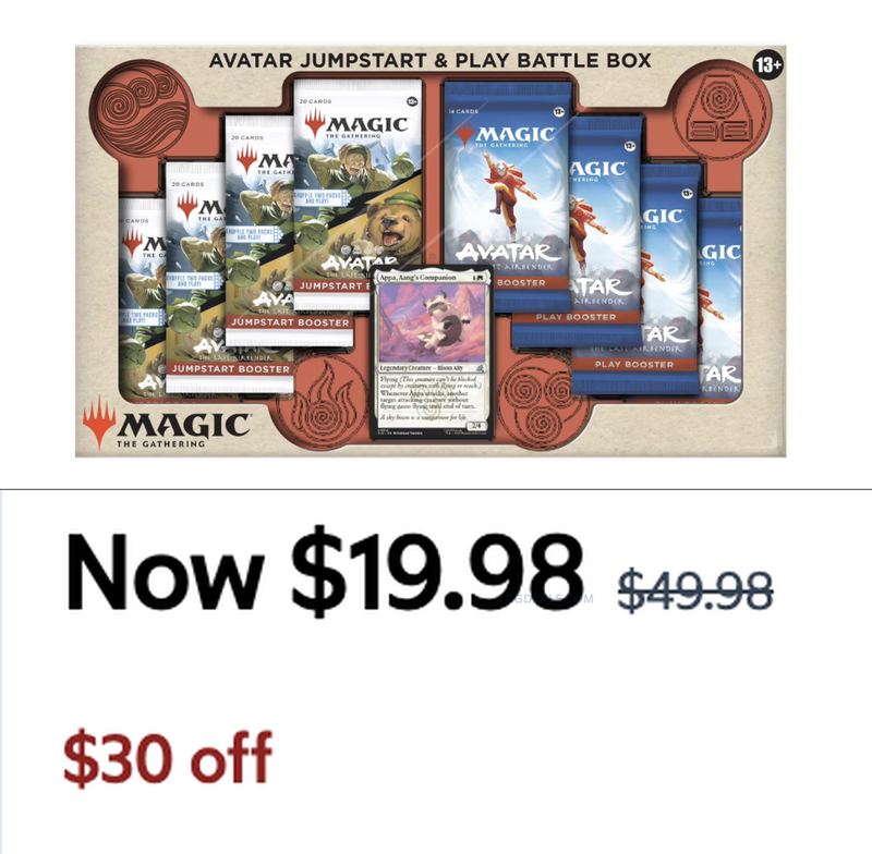 $49.98 MAGIC: THE GATHERING AVATAR THE LAST AIRBENDER BATTLE BOX BUNDLE NOW $19.98 🔥