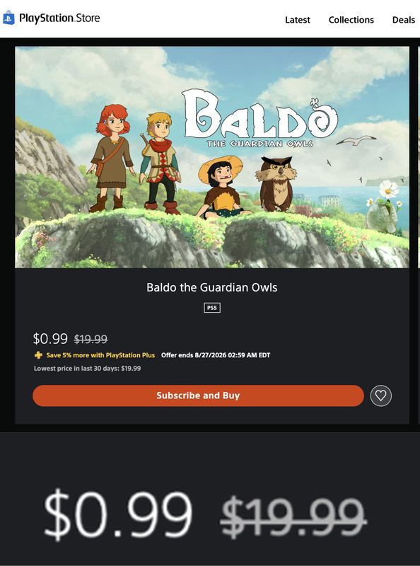 $19.99 BALDO THE GUARDIAN OWLS DROPPED TO $0.99
