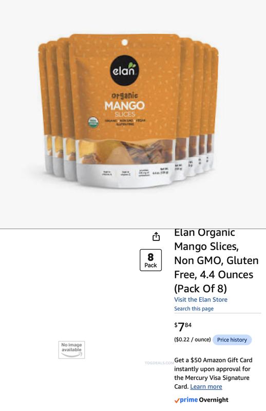 (Pack Of 8) for price of 1 Elan Organic Mango Slices 🥭