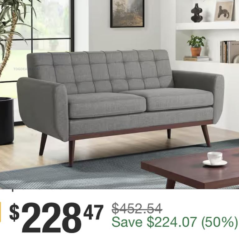 50% OFF Serta Rectangle Sofa in Grey