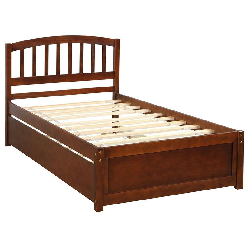 Qualler - Ojai Brown Twin Size Platform Bed with Trundle