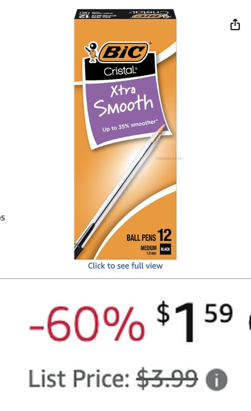 -60% OFF NOW $1.59 BIC BALLPOINT PEN 🖊️