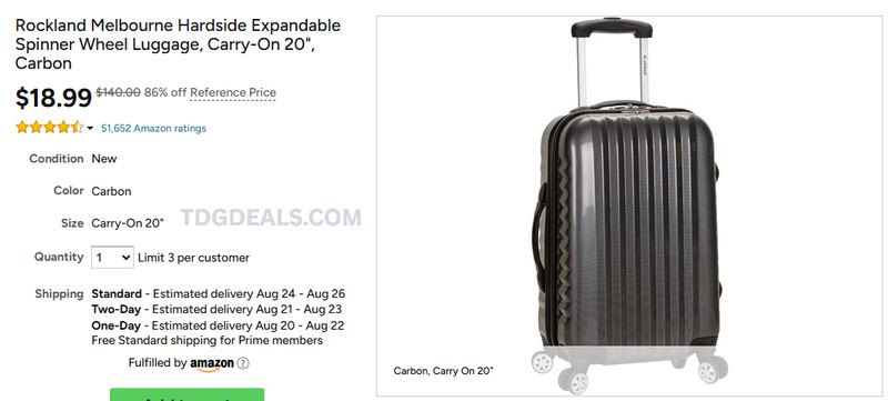 86% OFF CARRY-ON LUGGAGE 🧳