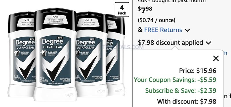 $7.98 DEGREE MEN’S ULTRACLEAR 4-PACK 😤 ✅
