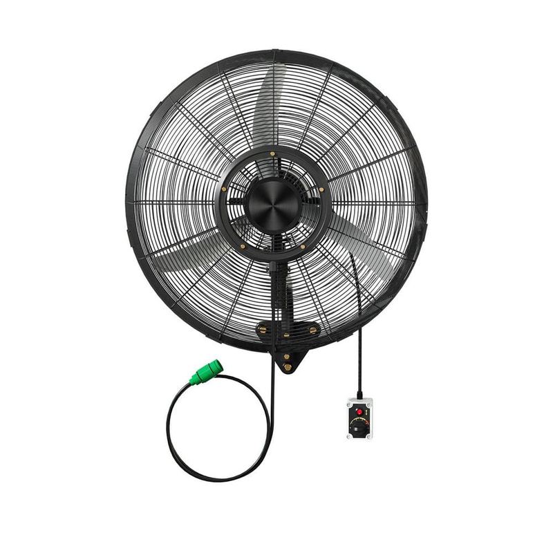 Karl home - 20 in. 4-Speed Oscillating Industrial Outdoor/Patio Wall Mount Misting Fan in Black