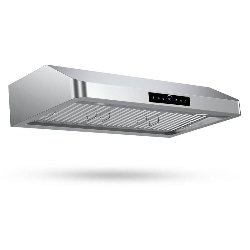 Denjol - 30 in. 900CFM Ducted Under Cabinet Range Hood with 3-Speed Gesture Sensing & Touch Control Panel in Stainless Steel