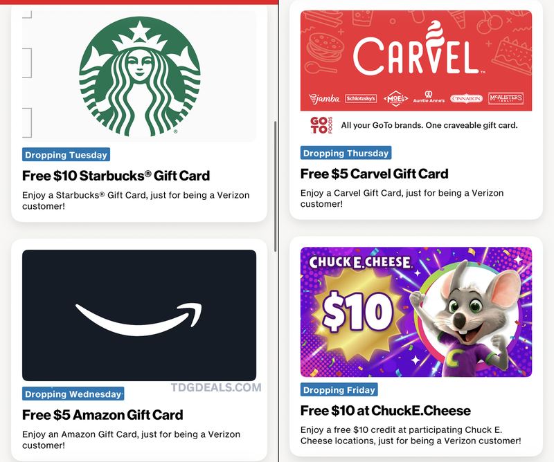FREE GIFT CARDS FOR VERIZON CUSTOMERS 🤩