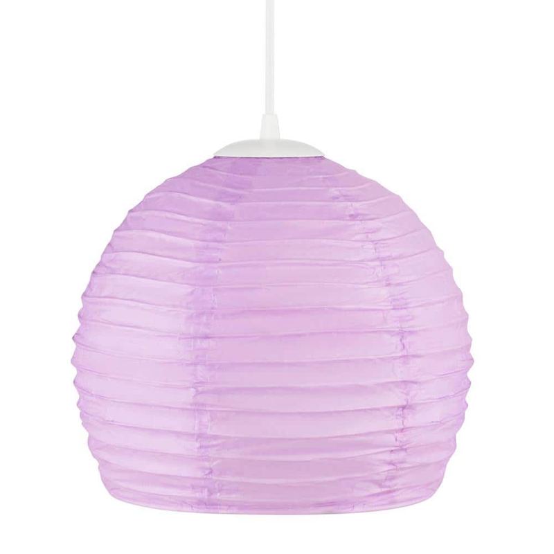 Hampton Bay - Elmore 1-Light Purple Pendant Light with Paper Shade