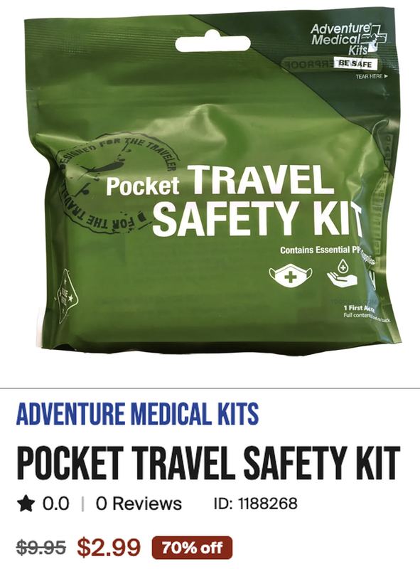 $2.99 POCKET TRAVEL SAFETY KIT