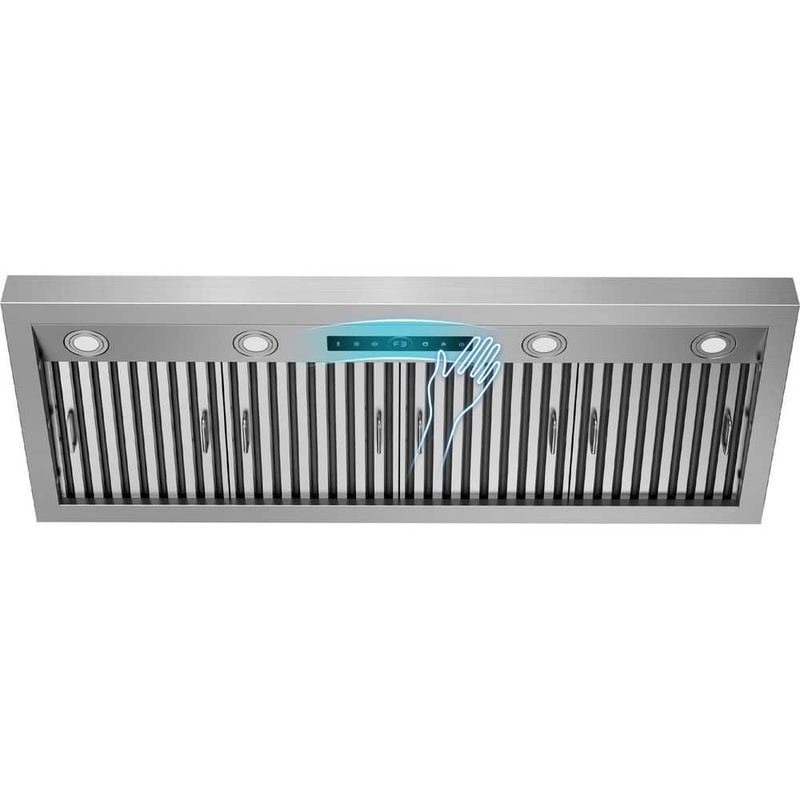 Velivi - 48 in. Insert Ducted Range Hood in Stainless Steel with 1200 CFM, 4-Speed Settings and Gesture Sensing