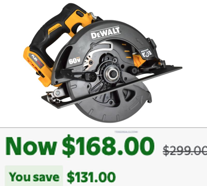 $168 DEWALT FLEXVOLT 60V CIRCULAR SAW