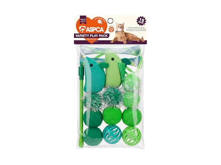 ASPCA 15-Piece Cat Toy Variety Pack – Interactive
