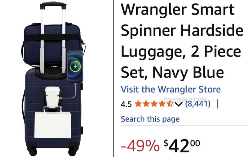 🚨 THIS WRANGLER 2-PIECE HARDSIDE LUGGAGE SET DROPPED TO $42