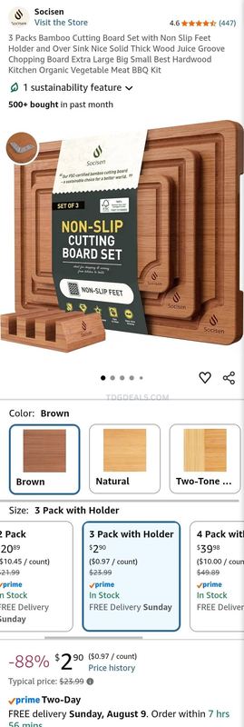 🚨 88% OFF BAMBOO CUTTING BOARD SET 🚨