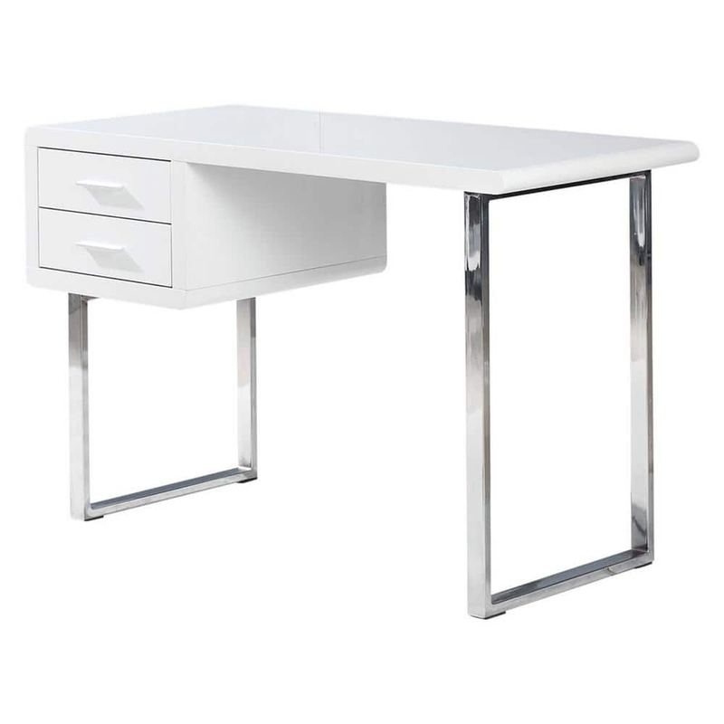 Best Master Furniture - 47 in. Rectangular White Modern Computer Desk