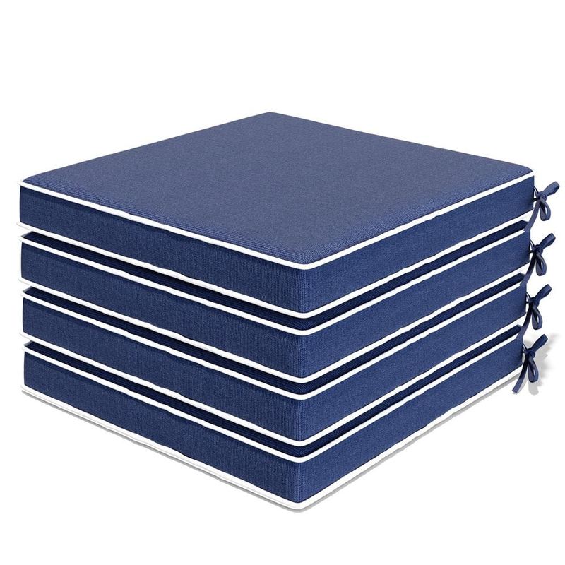 Pellebant - 18.8 in. x 18.8 in. 4-Piece Outdoor Chair Cushion Patio Seat Cushions Set of 4 for Furniture in Sky