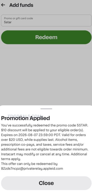 INSTACART: $10 OFF $20+ ORDERS 🛒💸