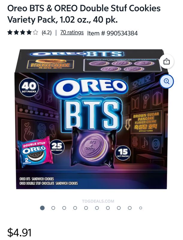 40 PACKS 3CT BTS OREOS
