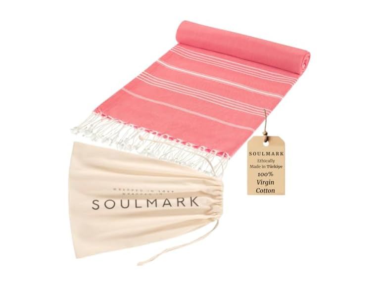 SOULMARK 100% Cotton Turkish Beach Towel