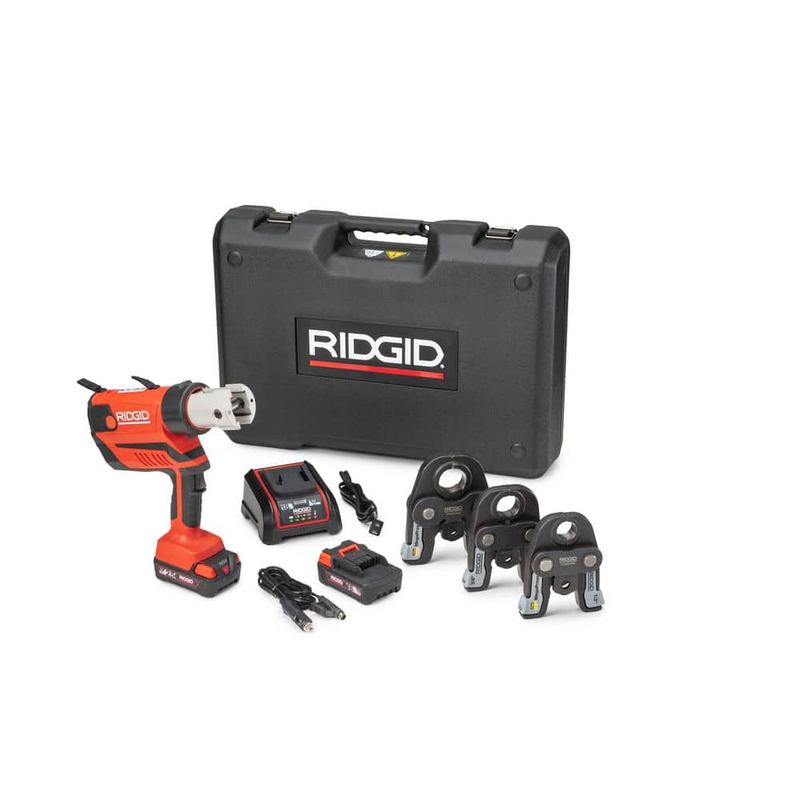 RIDGID - RP 350 Copper/SS Press Tool Kit with 1/2 in.-1 in. MegaPress Jaws (Includes Carrying Case, 18V Battery, and Charger)