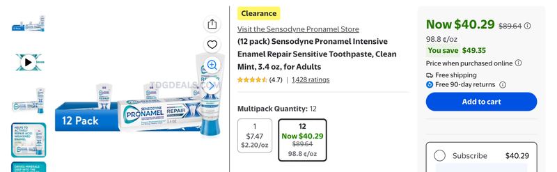 $40.29 SENSODYNE PRONAMEL 12-PACK