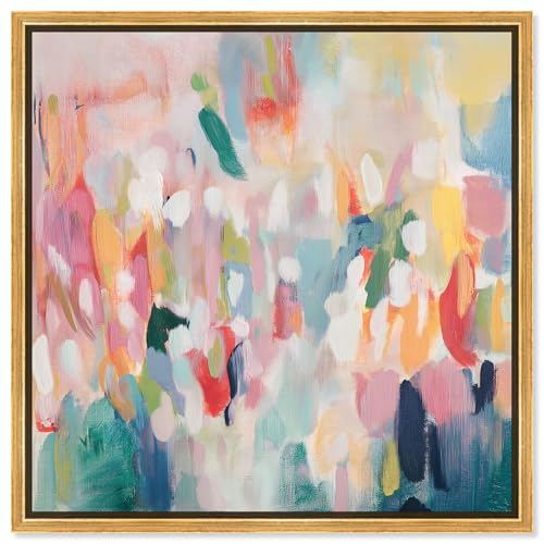Art Remedy Imprints of Touch I Canvas Floral Abstract Art, Gold Frame, 20" x 20"