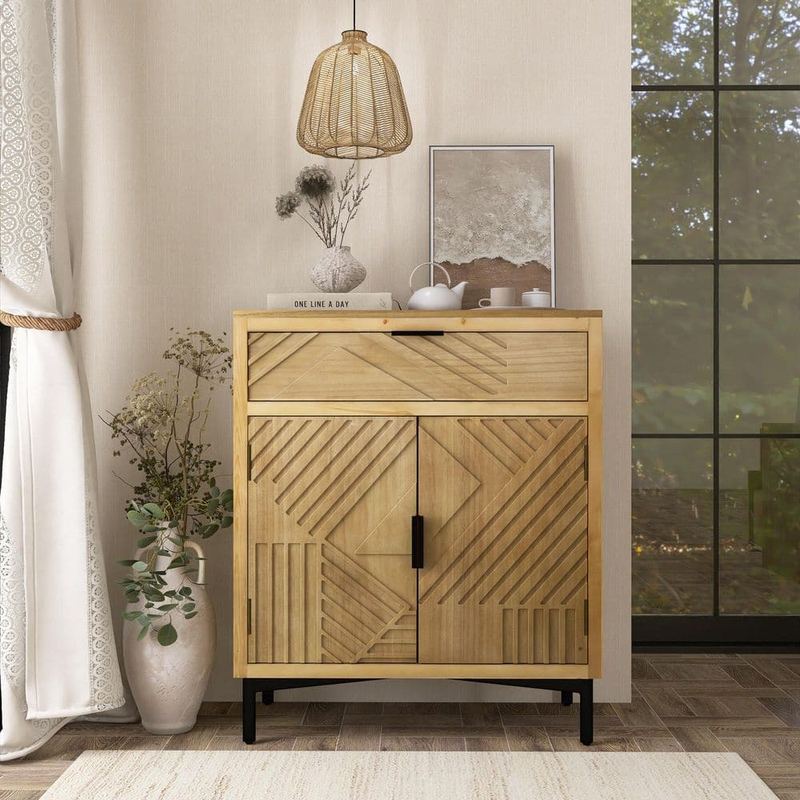 Boosicavelly - 32 in. W x 14 in. D x 32 in. H Natural Brown Linen Cabinet
