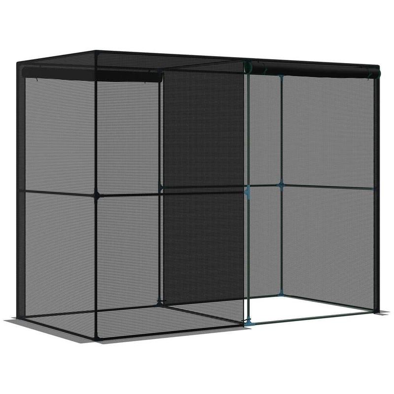 Otryad - 4ft. x 8ft. Greenhouse Crop Cage, Plant Protection Tent with Zippered Doors for Vegetable Garden, Backyard, Black