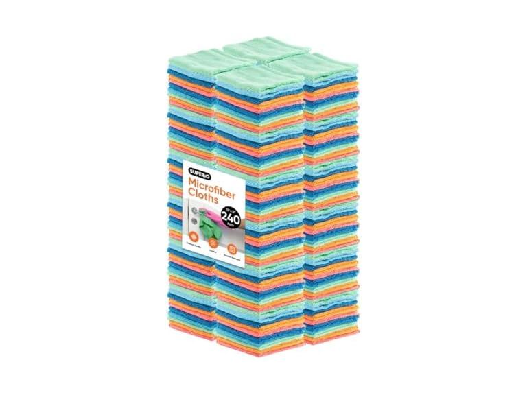 72% OFF: Superio Microfiber Cleaning Cloths Color-Coded for Easy Organization 144 Pack