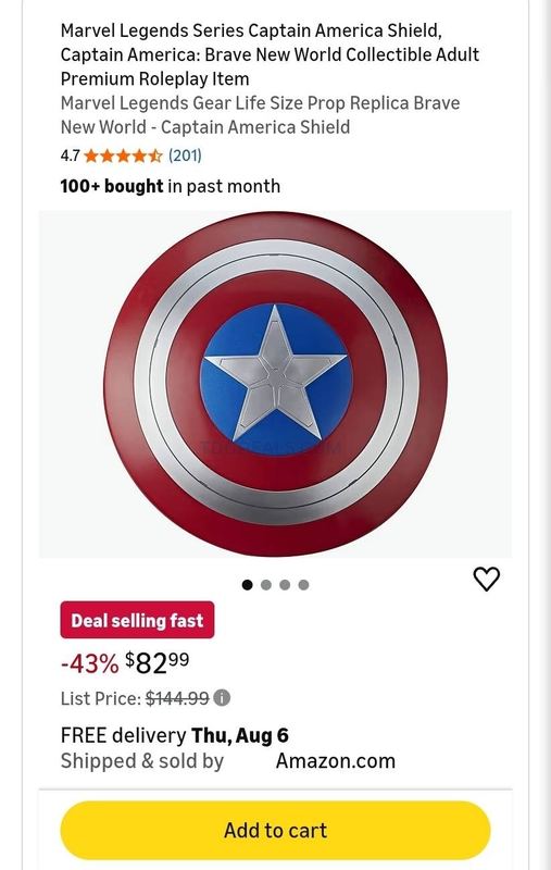 MARVEL LEGENDS CAPTAIN AMERICA SHIELD - $82.99