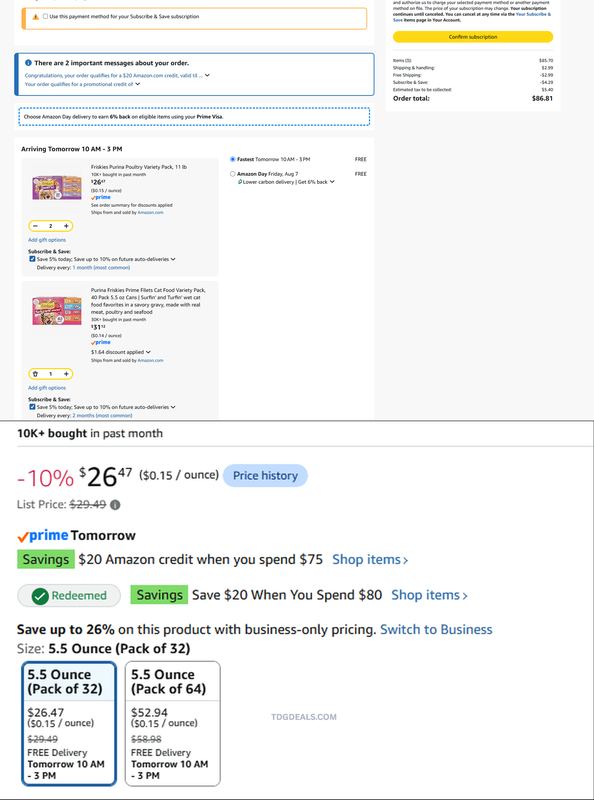 35 LBS OF FRISKIES CAT FOOD — $47 AFTER CREDITS