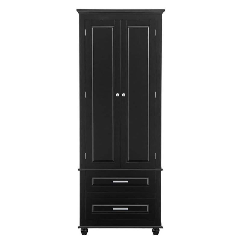 Boosicavelly - 24 in. W x 15.7 in. D x 62.5 in. H Black Linen Cabinet