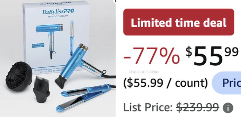 $239.99 BABYLISSPRO NANO TITANIUM STYLING SET NOW $55.99